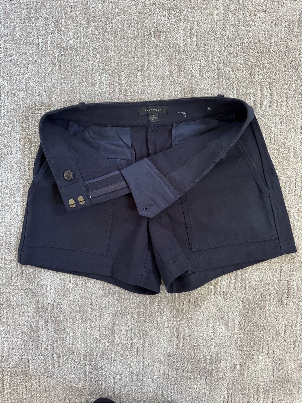 Ann Taylor Women's Navy Shorts - Picture 4 of 7